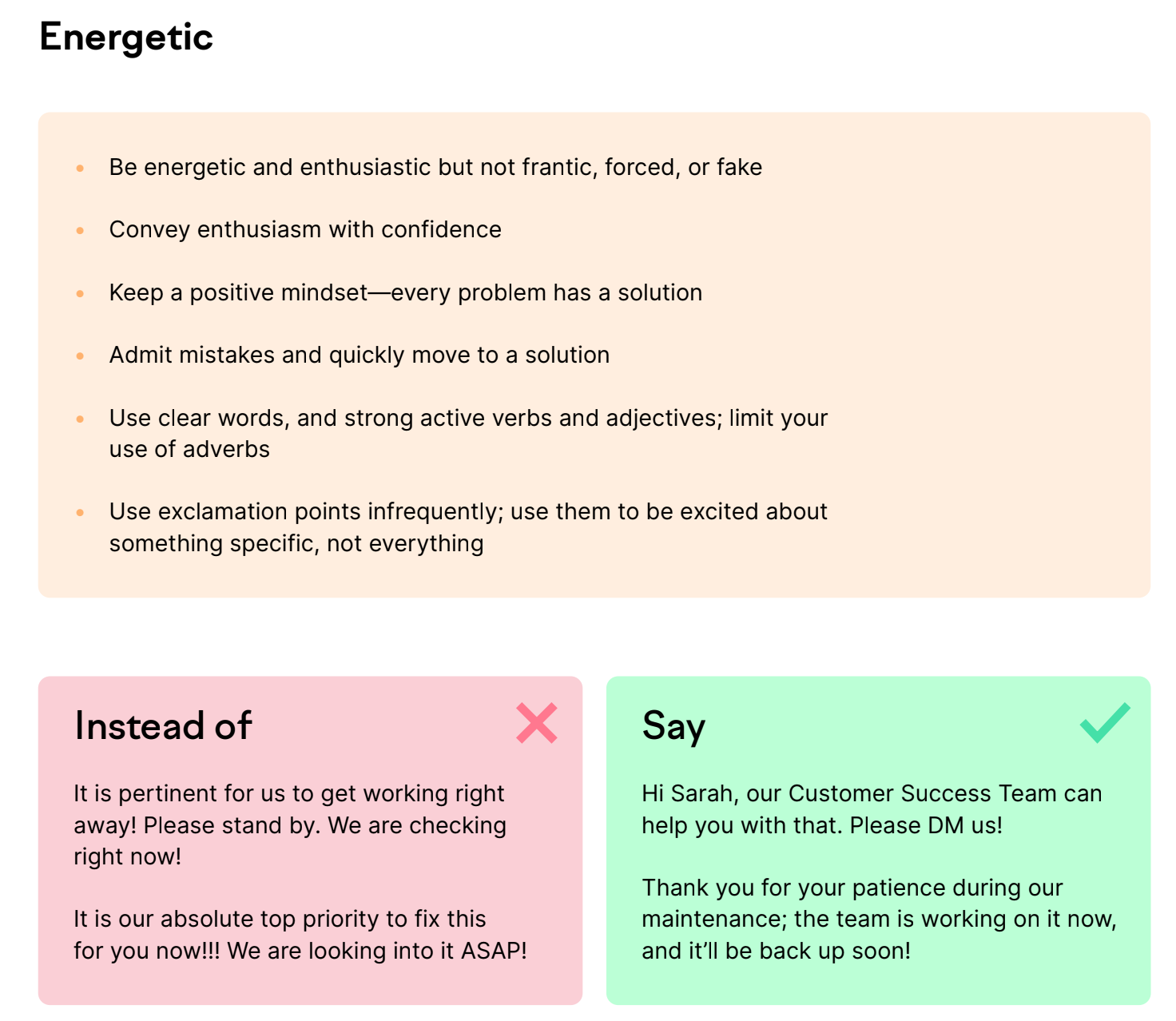content style guide example - Semrush