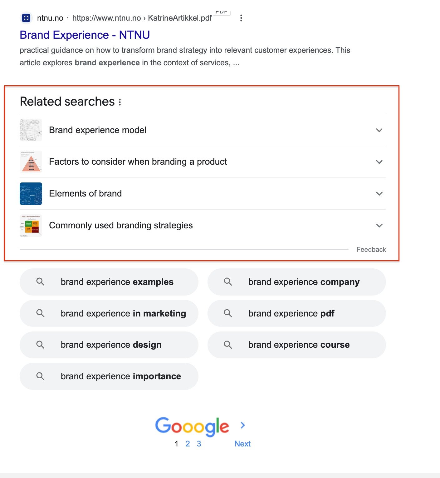 What Related Searches look like on desktop SERPs