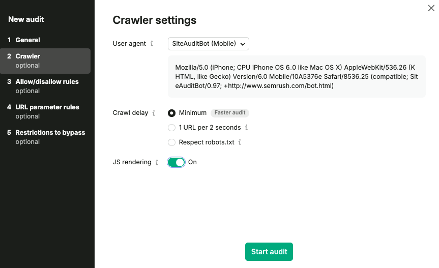 Configuring Site Audit image 6